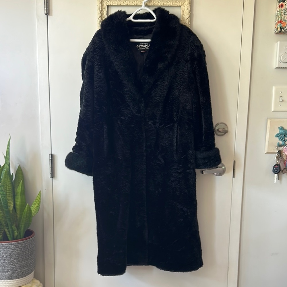 Black Faux Fur Jacket for Women